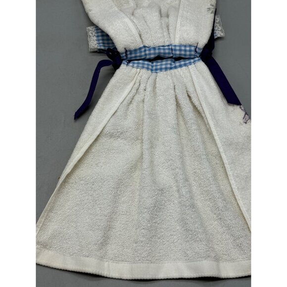 Decorative Kitchen Hand Towel Dress With Floral Print & Gingham Top white READ - Picture 2 of 9